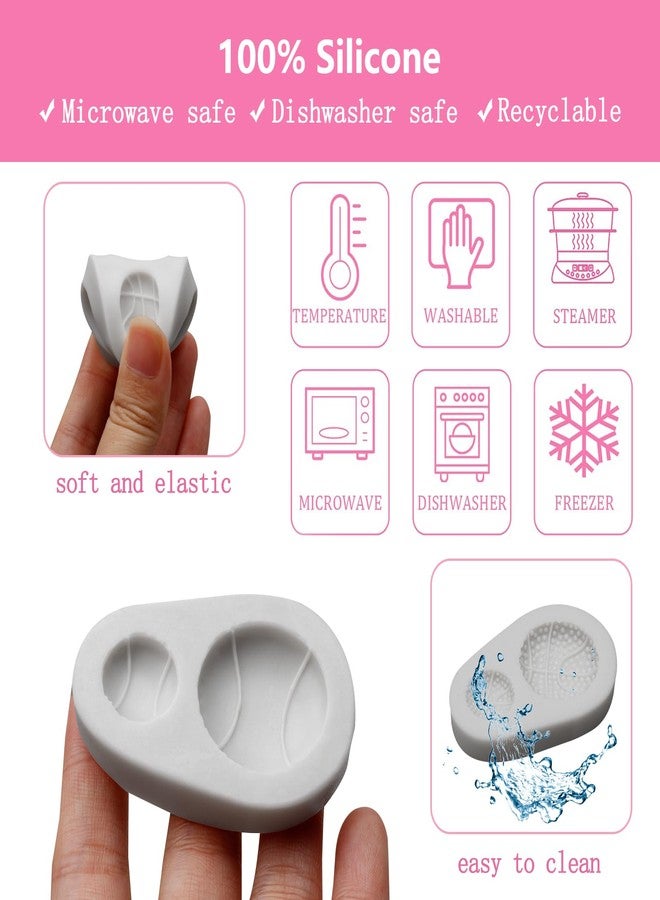 Xcake Lcook Silicone Molds for Sports Balls, Basketball Baseball Volleyball Soccer, Dual Cavity, White, 6 Pack - Image 3