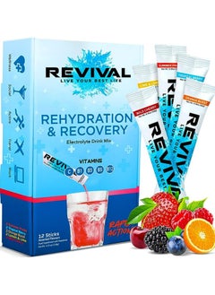 REVIVAL Revival Rapid Rehydration Electrolytes Powder Assorted Flavor 12 Sachet  - Image 1