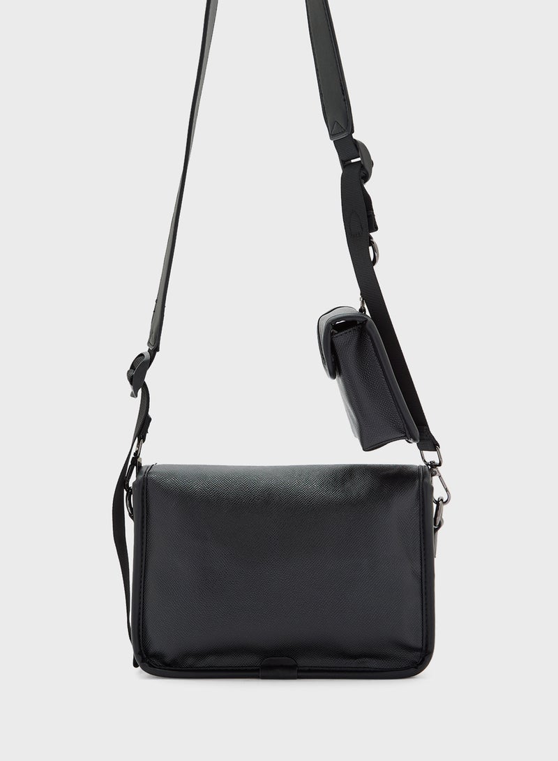 Robert Wood Crossbody Messenger Bag With Mini Pouch  - Image 2