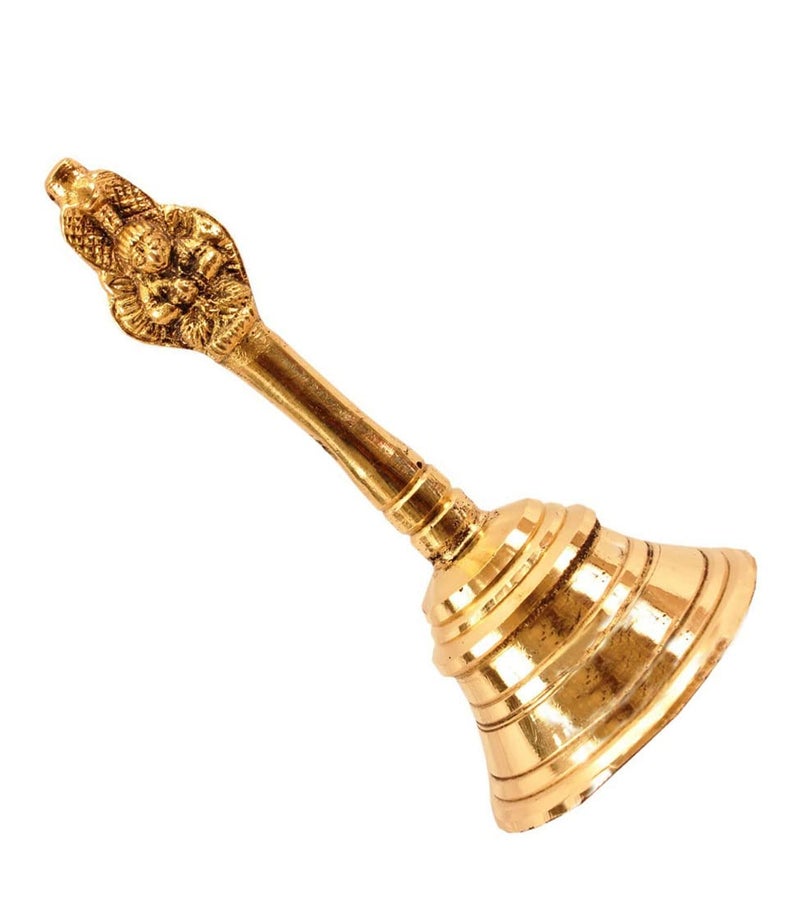 Tia Crafts Garuda Sheshanag Brass Pooja Ghanti Pooja, Religious Item, Brass Bell Pooja Bell (Small) - Image 1