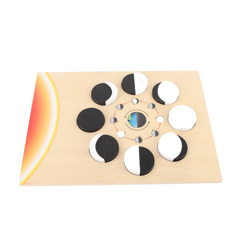 Moon Phase Puzzle Educational Wooden Moon Phase Jigsaw Puzzle Preschool Learning Activity for Children - Image 4