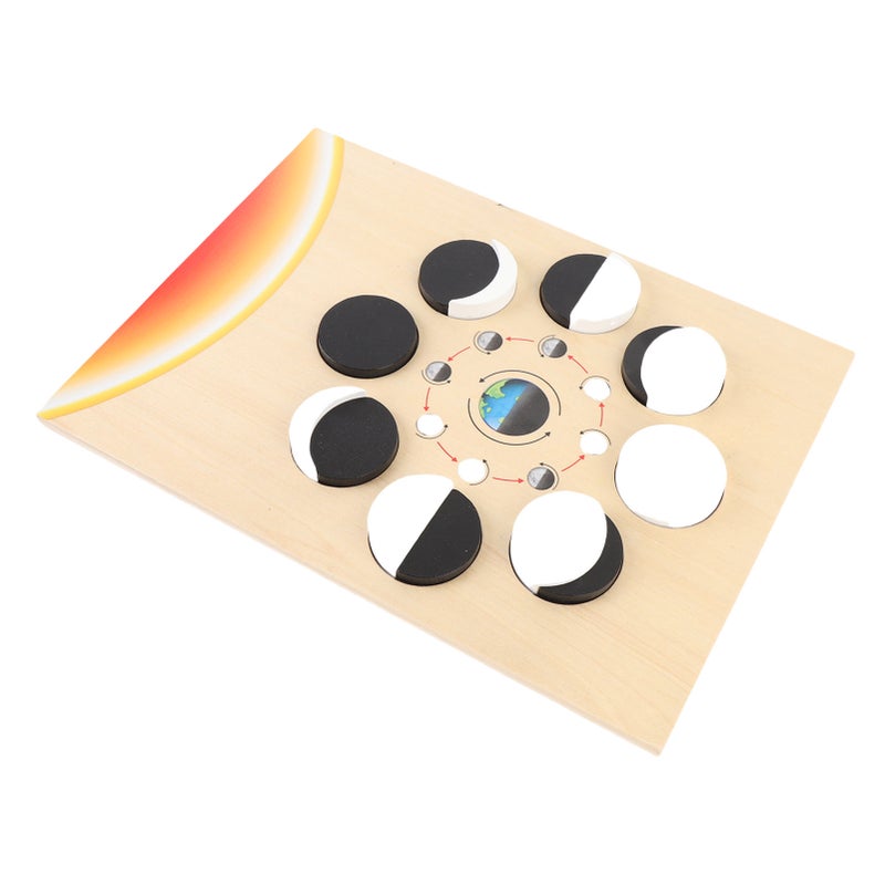 Moon Phase Puzzle Educational Wooden Moon Phase Jigsaw Puzzle Preschool Learning Activity for Children - Image 3