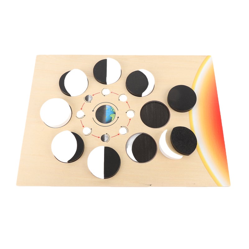Moon Phase Puzzle Educational Wooden Moon Phase Jigsaw Puzzle Preschool Learning Activity for Children - Image 5