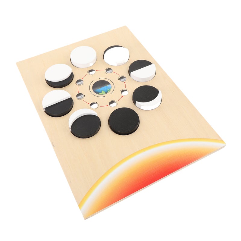 Moon Phase Puzzle Educational Wooden Moon Phase Jigsaw Puzzle Preschool Learning Activity for Children - Image 2