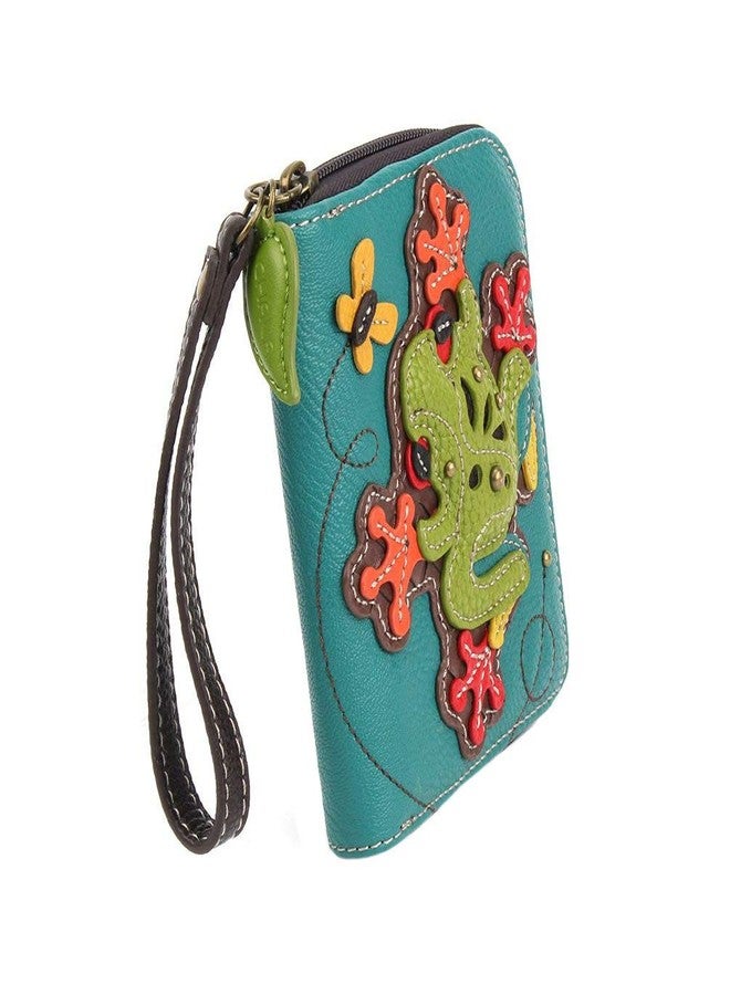 Chala Group Frog Zip-Around Wallet/Wristlet, Gift for Frog Lovers, Turquoise, 5" x 6" x 1" - Image 3