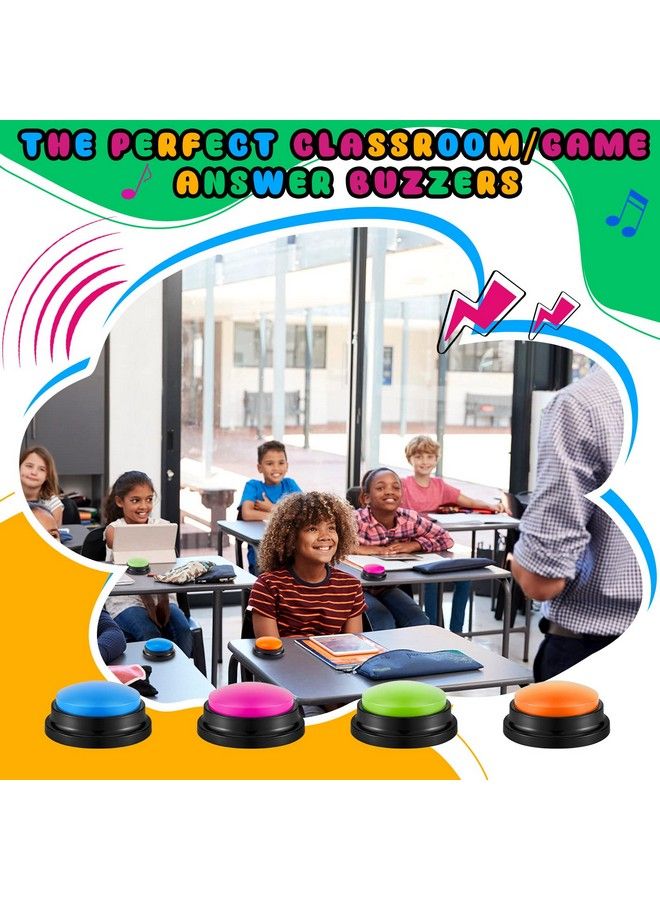Honoson 8 Pieces Recordable Answer Buzzers Button Answer Buzzers Game Show Buzzer Recordable Button Classroom Buzzers For Team Family Classroom Game And Trivia Nights (Fresh Color) - Image 4