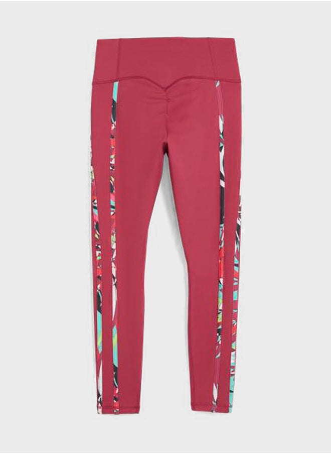 7/8 All Over Printed Tropical High Waist Tights