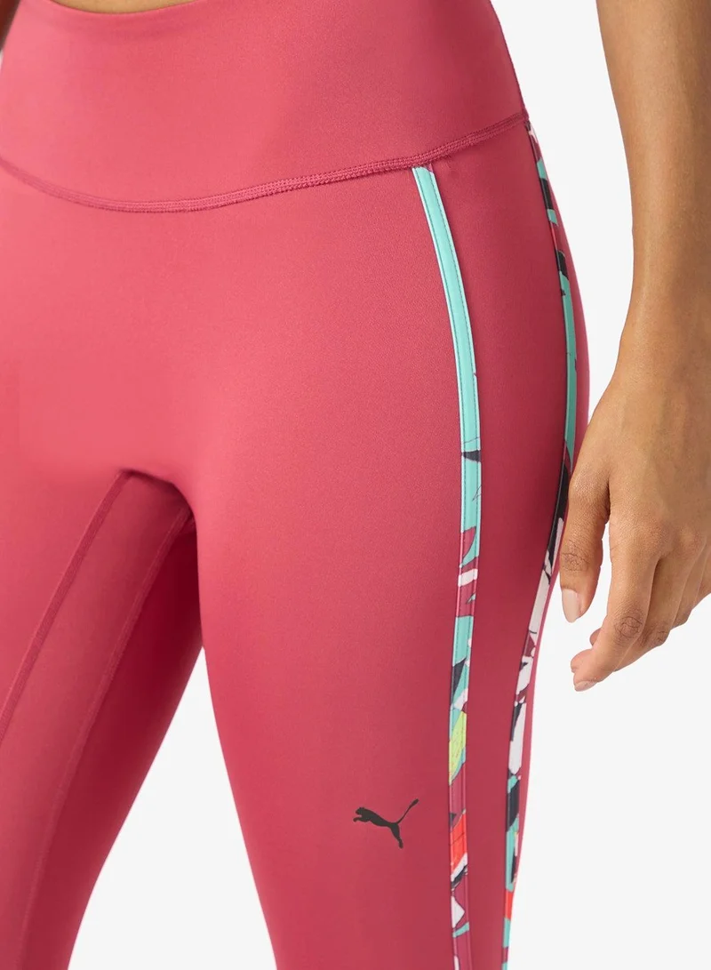 PUMA rose 7/8 All Over Printed Tropical High Waist Tights for Women | Best Price UAE