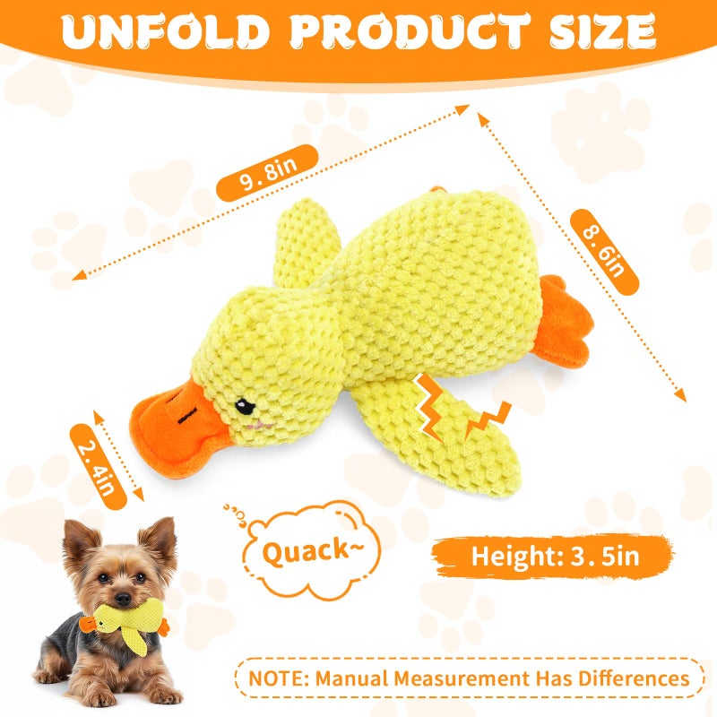 VOXGET Calming Duck Toy for Dogs, 2026 New Interactive Crinkle Toy with Quack Sound for Dogs Teeth, Soft Stuffed Plush Mellow Calming Duck Pillow for Puppy Keep Busy -Yellow, 9.8"x8.6"(S) - Image 5