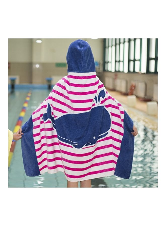 NIBEMINENT Large Pure Cotton Bath Towel White/Pink/Blue 76 X 127cm