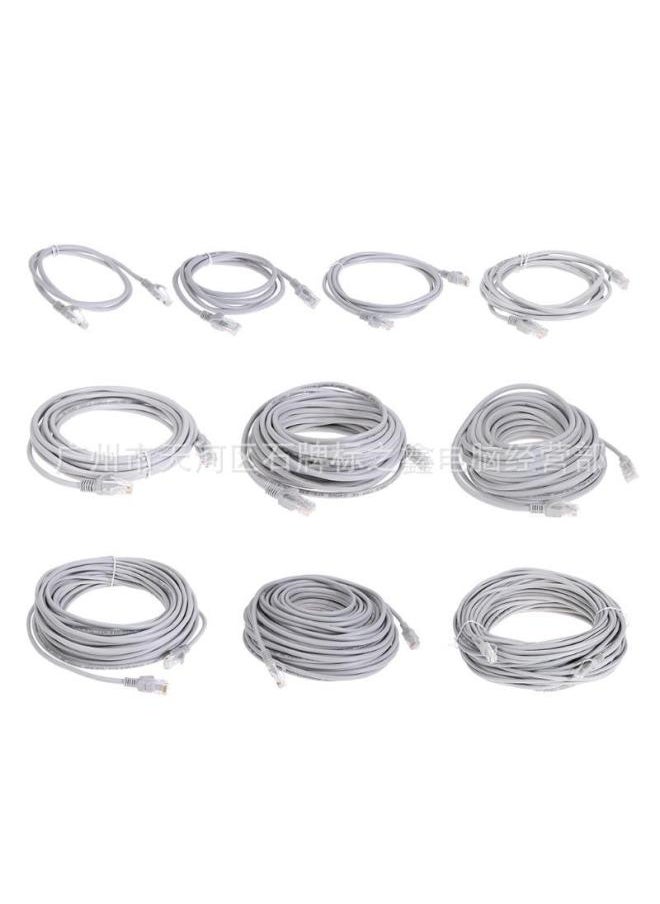 Generic Mechanism Finished Network Cable 1/1.5/2/3/5/10/15/20 M Computer Router Cable Network Jumper-Color:Gray White-Line Length:3 M  - Image 2