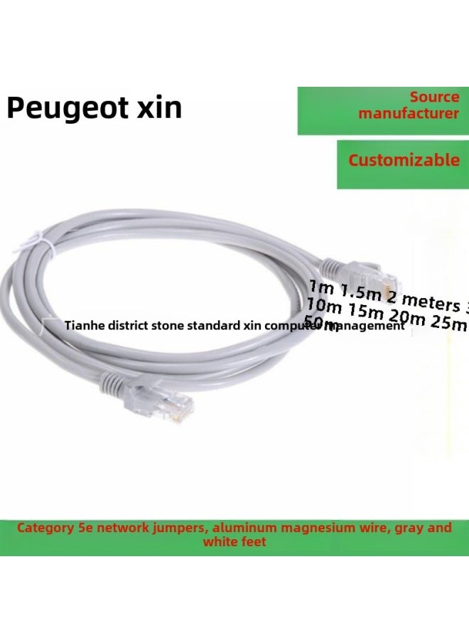 Generic Mechanism Finished Network Cable 1/1.5/2/3/5/10/15/20 M Computer Router Cable Network Jumper-Color:Gray White-Line Length:3 M  - Image 1