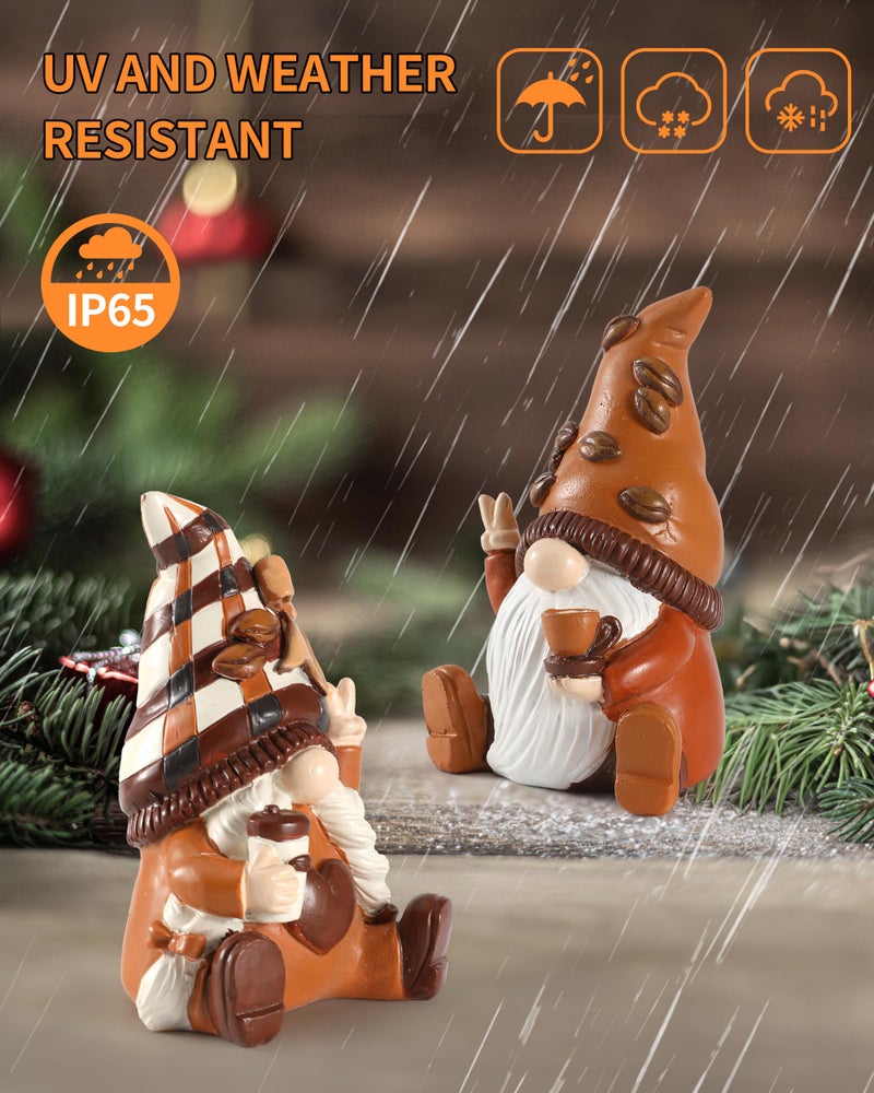 iStatue Maillard Coffee Gnomes Figurines Set - Ideal Coffee Bar Accessories, Unique Vintage Resin Gnome Gift Coffee Themed Gifts, Decorative Trays Decor for Home, Office & Wall Shelf (Coffee Gnomes) - Image 3