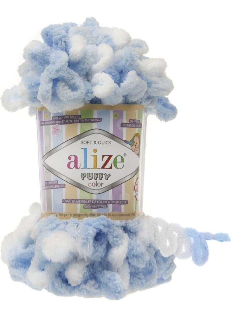 ALIZE - 5 Balls of Puffy Color Hand Knitting Yarn Color Code 5865 769538980961 - Image 1
