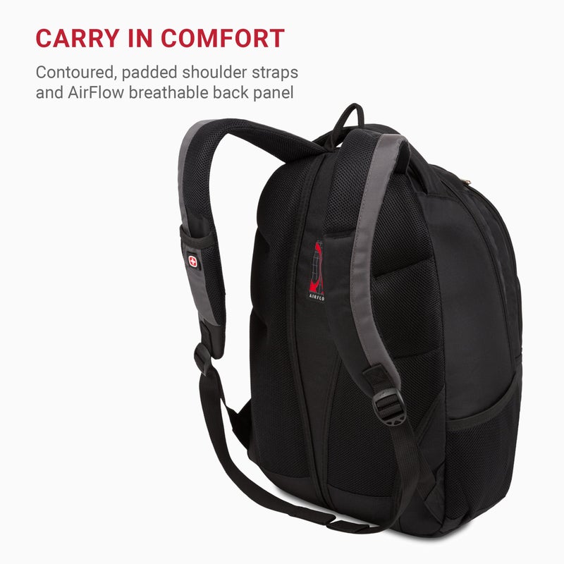 SwissGear 1186 Bungee Backpack, Black/Grey, 17-Inch - Image 5