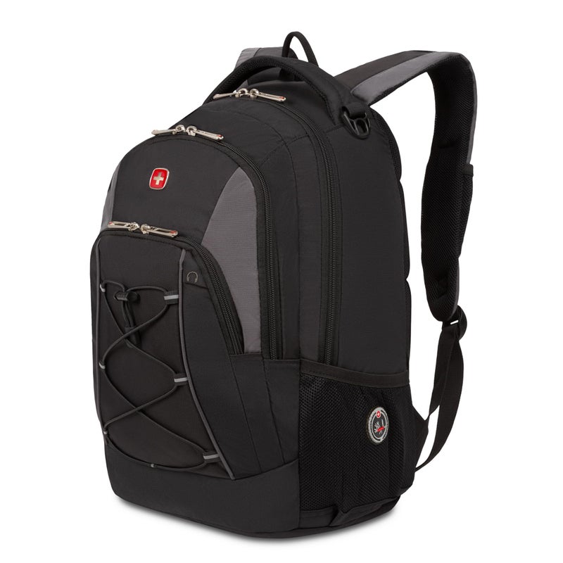 SwissGear 1186 Bungee Backpack, Black/Grey, 17-Inch - Image 1