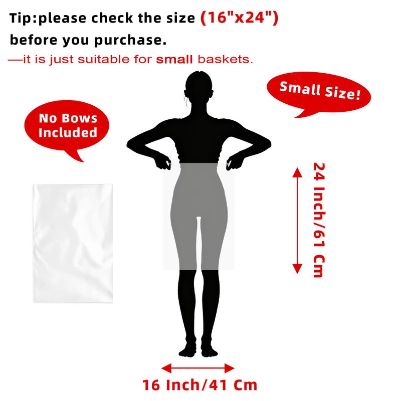 Morepack Cellophane Bags,16x24 Inch 20 Pcs Cellophane Wrap for Gift Baskets, Clear Basket Bags - Image 2