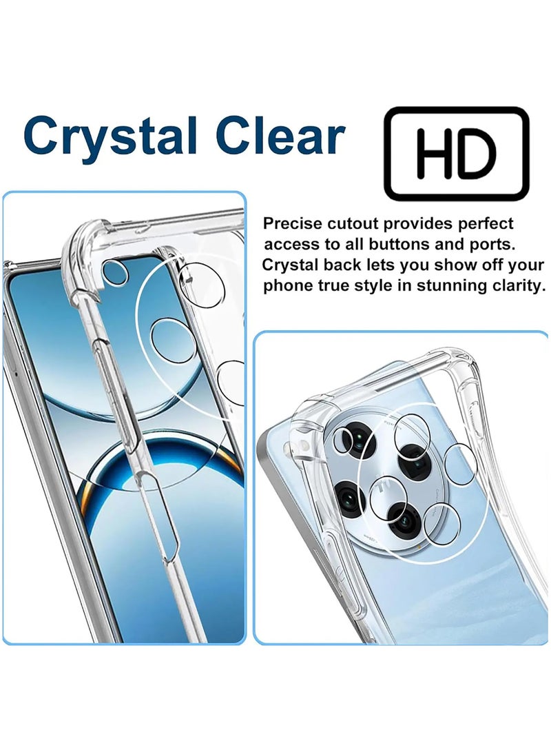 For Oppo Find X8 Pro Case, Soft TPU Back Cover Shockproof Silicone Bumper Anti-Fingerprints Full-Body Protective Case Cover for Oppo Find X8 Pro (Transparent) - Image 4