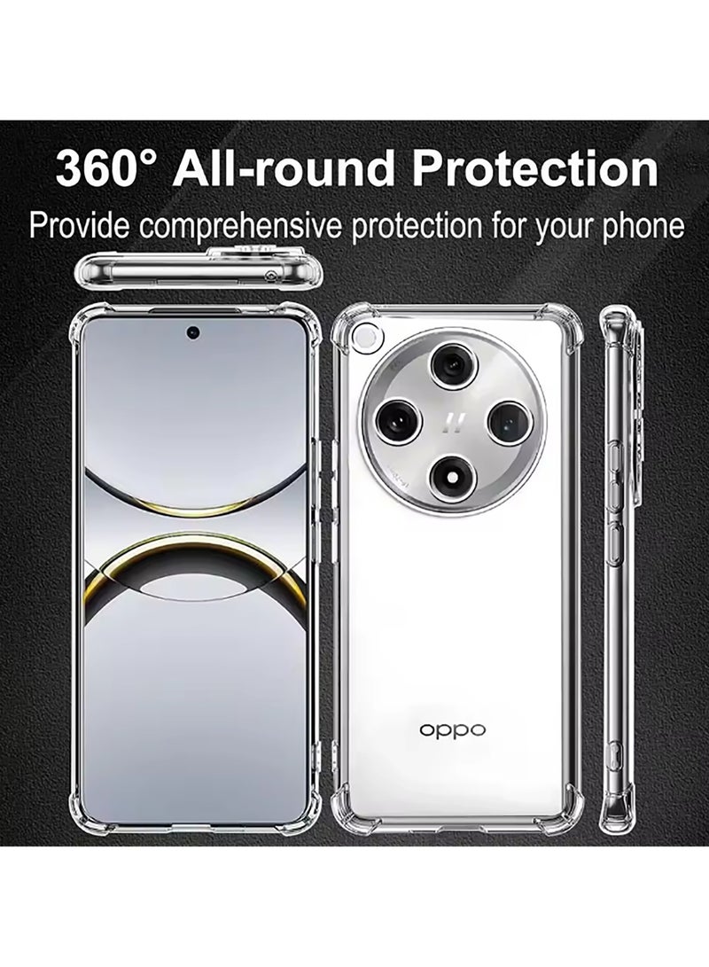 For Oppo Find X8 Pro Case, Soft TPU Back Cover Shockproof Silicone Bumper Anti-Fingerprints Full-Body Protective Case Cover for Oppo Find X8 Pro (Transparent) - Image 2