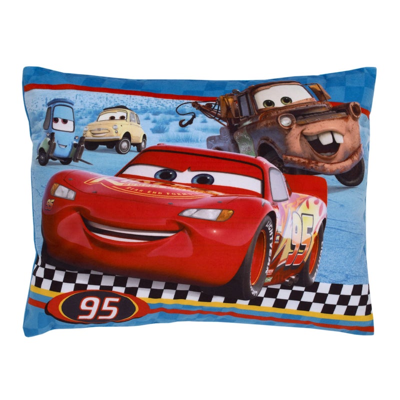 NoJo Disney Cars Radiator Springs Lightning McQueen TowMater Decorative Throw Pillow Soft and Comfortable