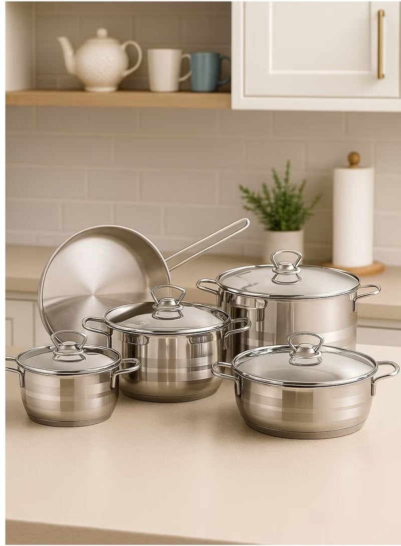 بونيرا طقم قدور ستانليس ستيل تركي 9 قطع - Image 2