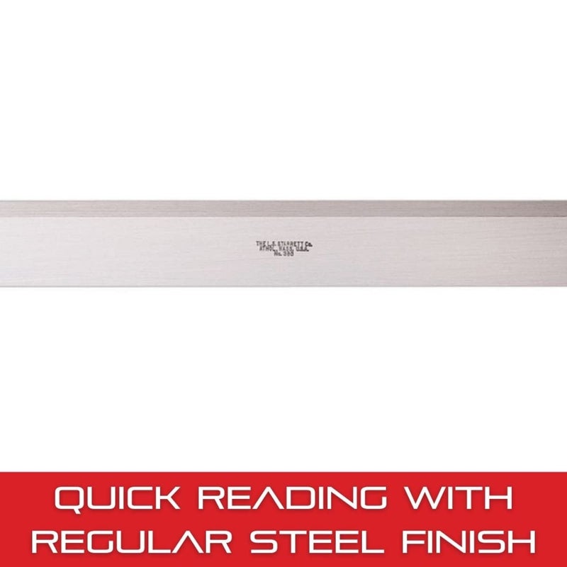 Starrett Steel Straight Edge with Bevel Edge, Not Graduated - Quick Reading, 12" Length, 11/64" Thickness, 1-13/32" Width, +/- .0002" per Foot Accuracy - 385-12 - Image 4