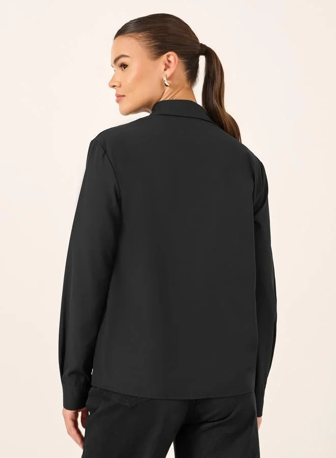 Take Two Take Two Floral Embroidered Button Front Long Sleeve Shirt