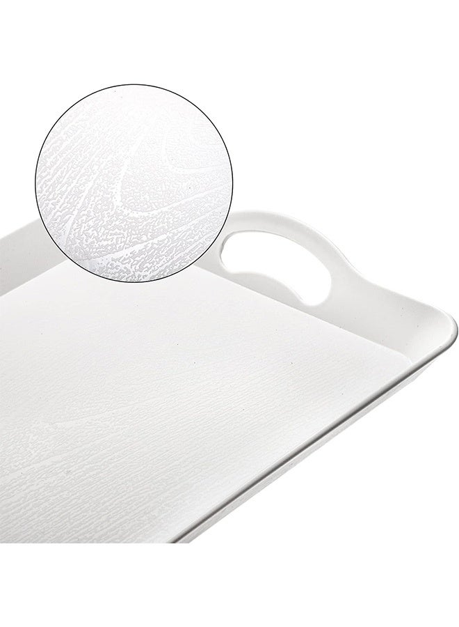 3 Pack Serving Trays with Handles, Reusable Serving Platters, Stackable Kitchen CounterTop Tray, for Cookie, Appetizer, Charcuterie, Snack, Dessert, Restaurant, Party Food Display (41 * 28cm, 3Pcs)  - Image 2