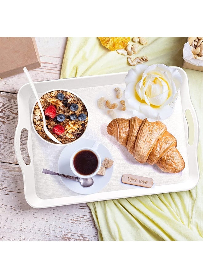3 Pack Serving Trays with Handles, Reusable Serving Platters, Stackable Kitchen CounterTop Tray, for Cookie, Appetizer, Charcuterie, Snack, Dessert, Restaurant, Party Food Display (41 * 28cm, 3Pcs)  - Image 4