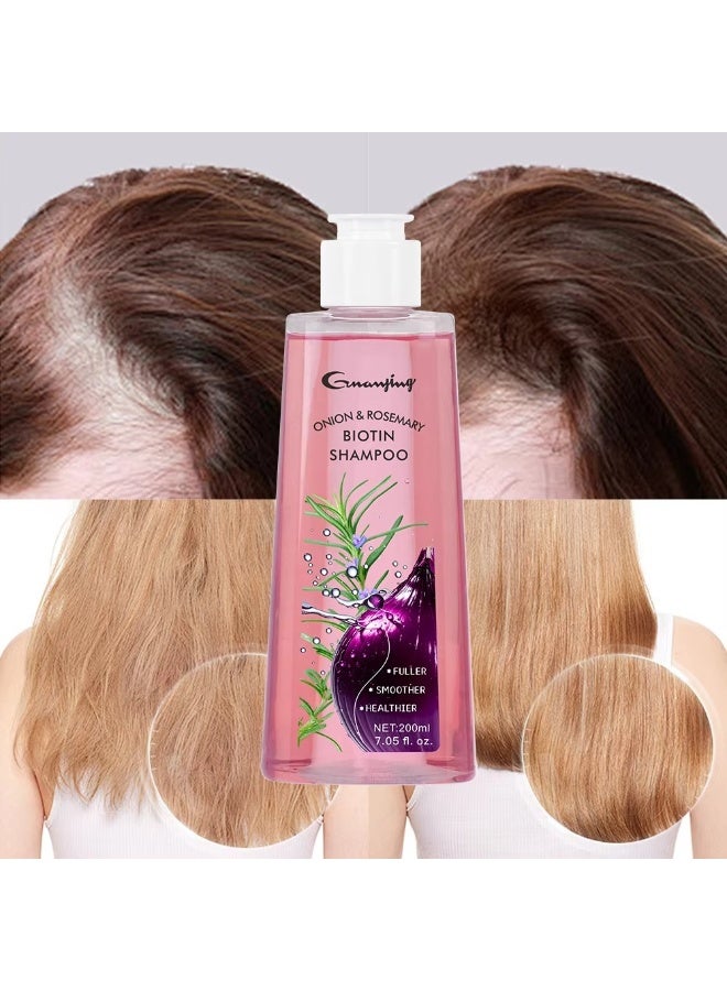 GUANJING Onion Rosemary Biotin Shampoo 200 ml Hair Growth Anti Hair Fall Strengthening Nourishing Shampoo - Image 3