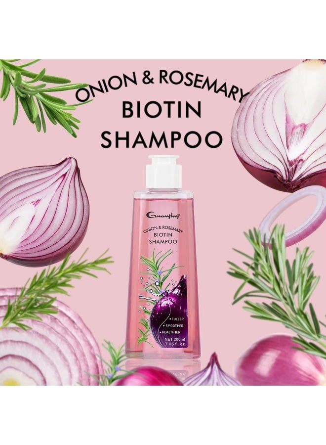 GUANJING Onion Rosemary Biotin Shampoo 200 ml Hair Growth Anti Hair Fall Strengthening Nourishing Shampoo - Image 5