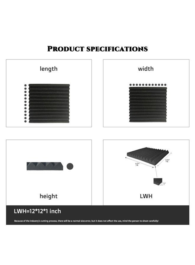 TEMGCUAM 56 Pack Acoustic Foam Panels |1 "x12 "x12" Rapid Recovery Acoustic Wall Panels |High Density Sound Reducing Panels for Home Studio |With Adhesive Stickers 280PCS (28 Black+28 Blue) - Image 2