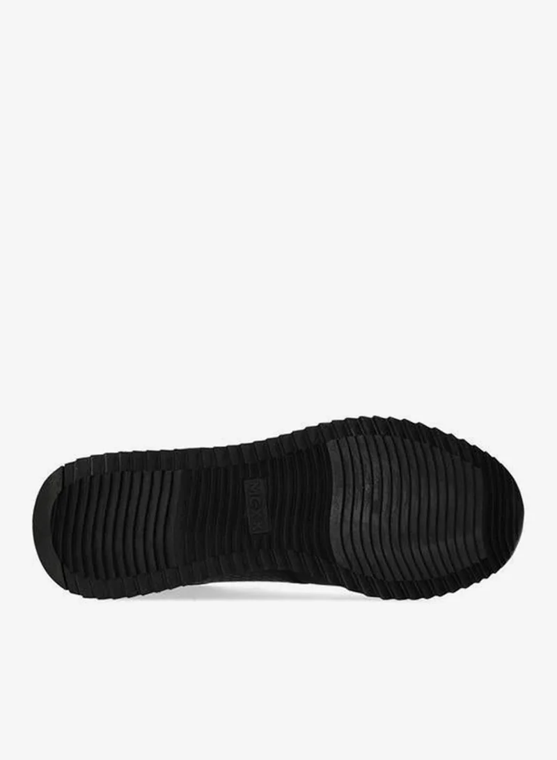 Mexx BLACK Textured Sneakers with Lace-Up Closure and Metal Accent for Women | Best Price UAE