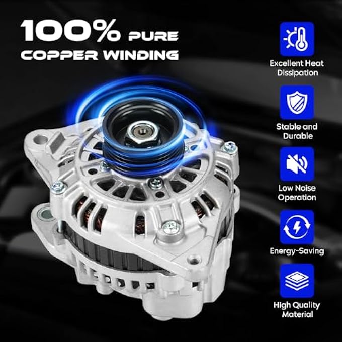 SEHNSUCHT Alternator Replacement New Compatible with Mitsubishi Galant 2.4L 2000-2003, 12V, CW, 85Amp, IR/IF, Replace for A2TB5791, A2TB5791ZC, MD368519 - Image 5