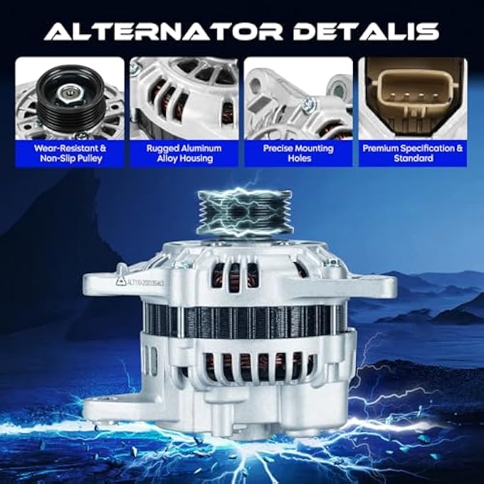 SEHNSUCHT Alternator Replacement New Compatible with Mitsubishi Galant 2.4L 2000-2003, 12V, CW, 85Amp, IR/IF, Replace for A2TB5791, A2TB5791ZC, MD368519 - Image 2