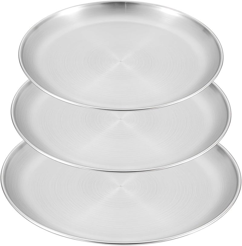 Pizza Pan 3 Pcs Stainless Steel for Oven, Includes 9.1 In/23 Cm, 10.2 In/26 Cm, and 11.8 In/30 Cm Non Stick Pans, Versatile Cooking - Image 1
