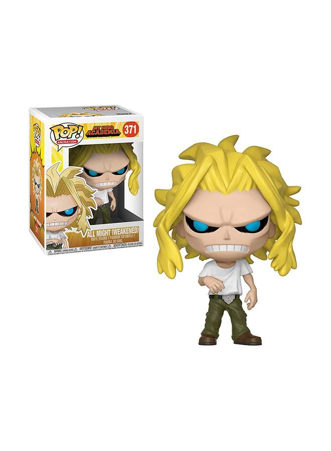 NIBEMINENT POP! Animation All Might Weakened My Hero Academia Figure Bobbleheads 371 10centimeter 3.75inch - Image 1