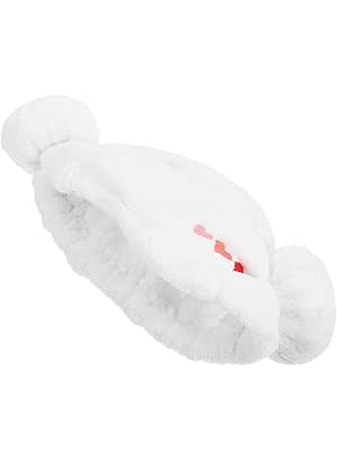 White Cotton Quick Dry Hair Towel Wrap With Heart Pattern Soft Absorbent Turban - Image 1