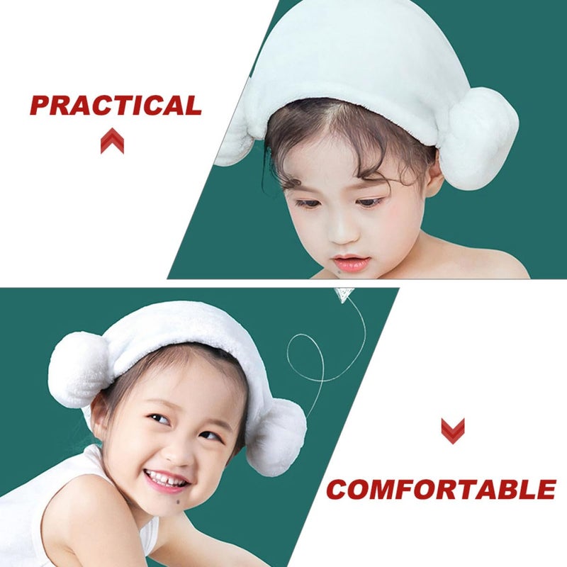 White Cotton Quick Dry Hair Towel Wrap With Heart Pattern Soft Absorbent Turban - Image 4