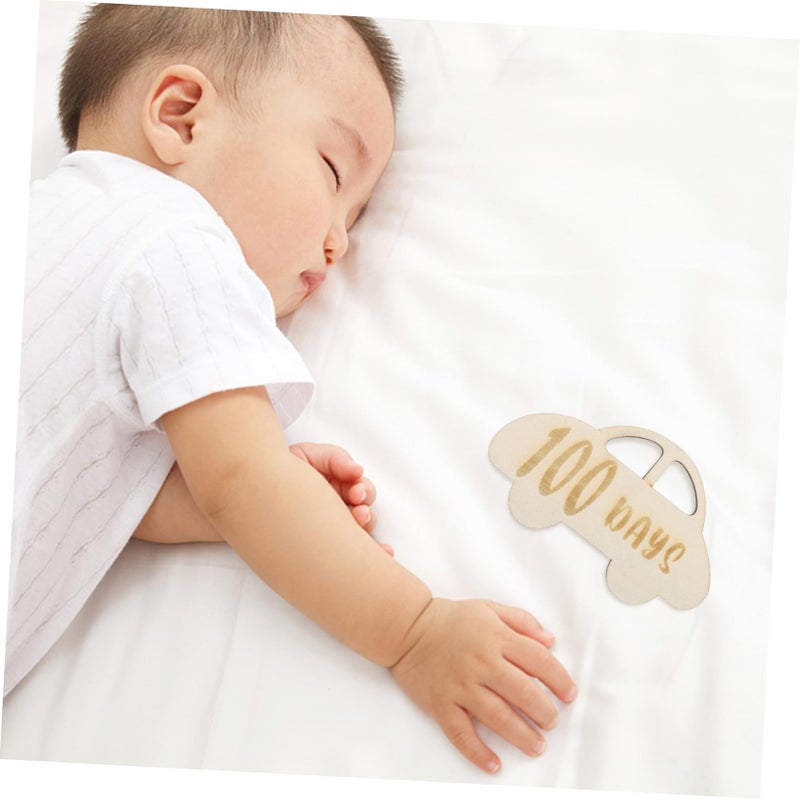 Wooden Milestone Cards For Newborns Photo Props Growth Keepsake Sign Home Decor - Image 4