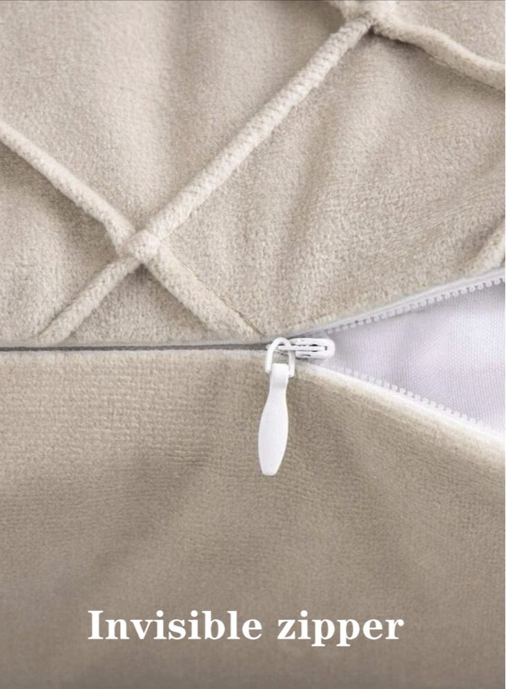 Kutis 4-Piece Plush Pillow Cover Throw Pillowcase Sofa Pillow Cover Beige 45x45 Centimeter  - Image 5
