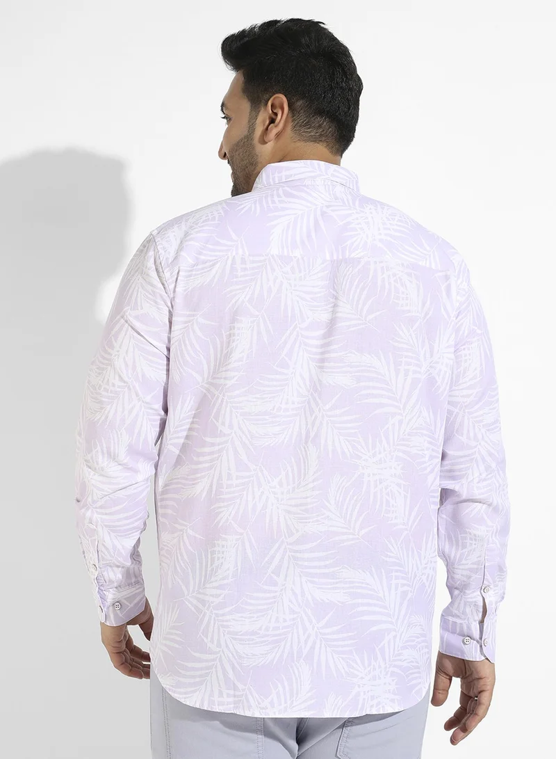 Instafab Plus Instafab Plus Men's Lilac Contrast Pinstriped Shirt For Casual Wear | Spread Collar | Long Sleeve | Button Closure | Rayon Flex Shirt Crafted With Comfort Fit For Everyday Wear