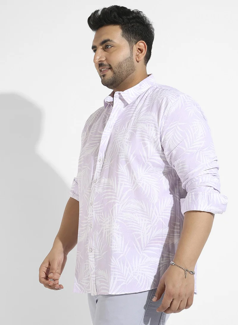 Instafab Plus Instafab Plus Men's Lilac Contrast Pinstriped Shirt For Casual Wear | Spread Collar | Long Sleeve | Button Closure | Rayon Flex Shirt Crafted With Comfort Fit For Everyday Wear