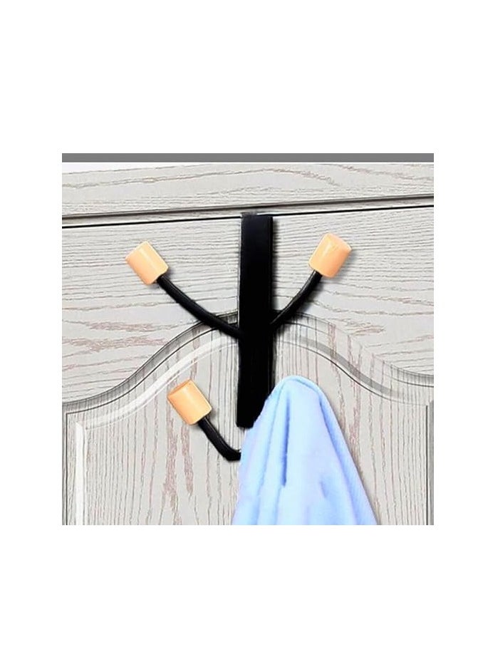 Generic Heavy Duty No Drilling Hook for Hanging Coats and Hats, Multi-Hook Metal Door Hanger with 4 Beads, Easy to Install Iron Hanging Rack, Space Saving Organizer for Coats, Hats, Towels, 20cm  - Image 2