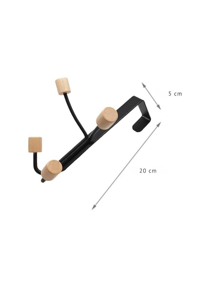 Generic Heavy Duty No Drilling Hook for Hanging Coats and Hats, Multi-Hook Metal Door Hanger with 4 Beads, Easy to Install Iron Hanging Rack, Space Saving Organizer for Coats, Hats, Towels, 20cm  - Image 3
