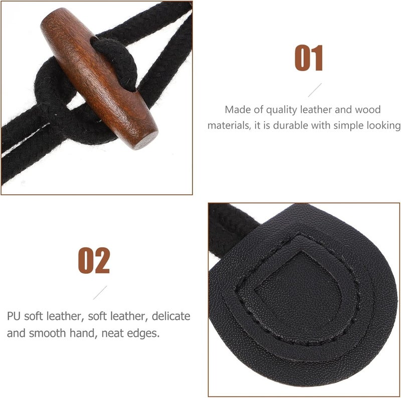 كلاراكو أزرار إغلاق المعطف من كلاركو، 6 أزواج، زر تبديل للملابس، زر تبديل للإغلاق مع قرن خشبي لخياطة المعطف والحرف اليدوية - Image 3