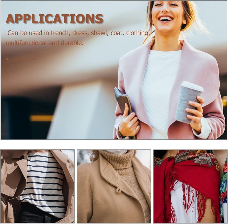 كلاراكو أزرار إغلاق المعطف من كلاركو، 6 أزواج، زر تبديل للملابس، زر تبديل للإغلاق مع قرن خشبي لخياطة المعطف والحرف اليدوية - Image 4