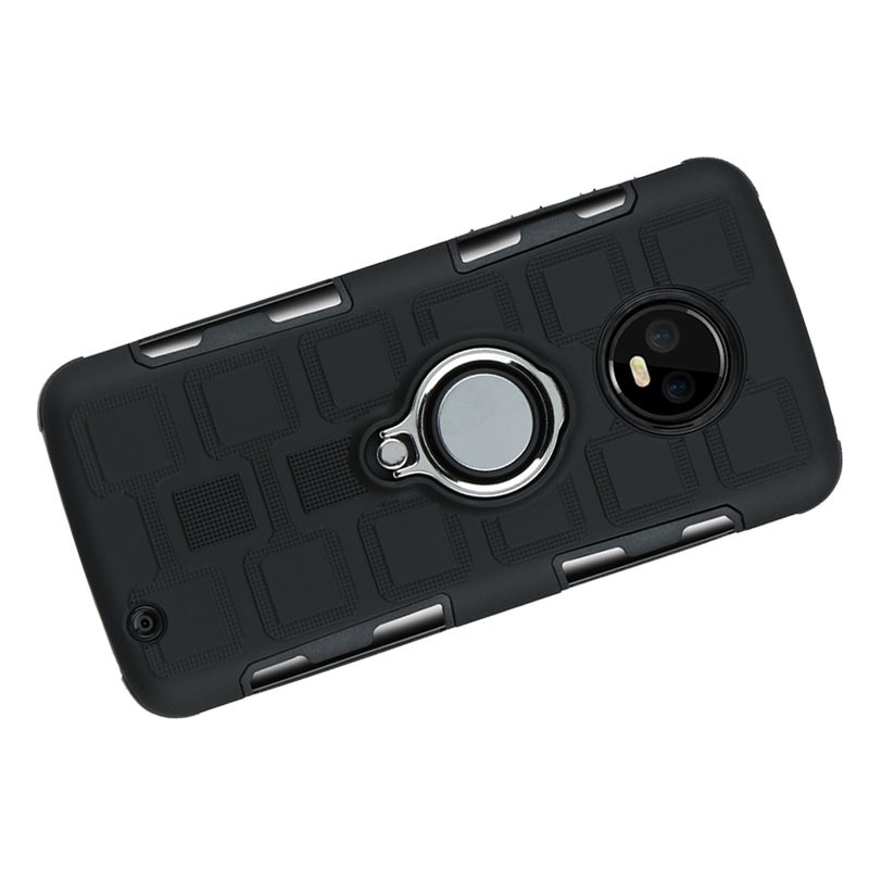 2pcs Hard Phone Case Car Mounting Phone Cover with Finger Holder Shockproof Phone Shell for (Black) - Image 3