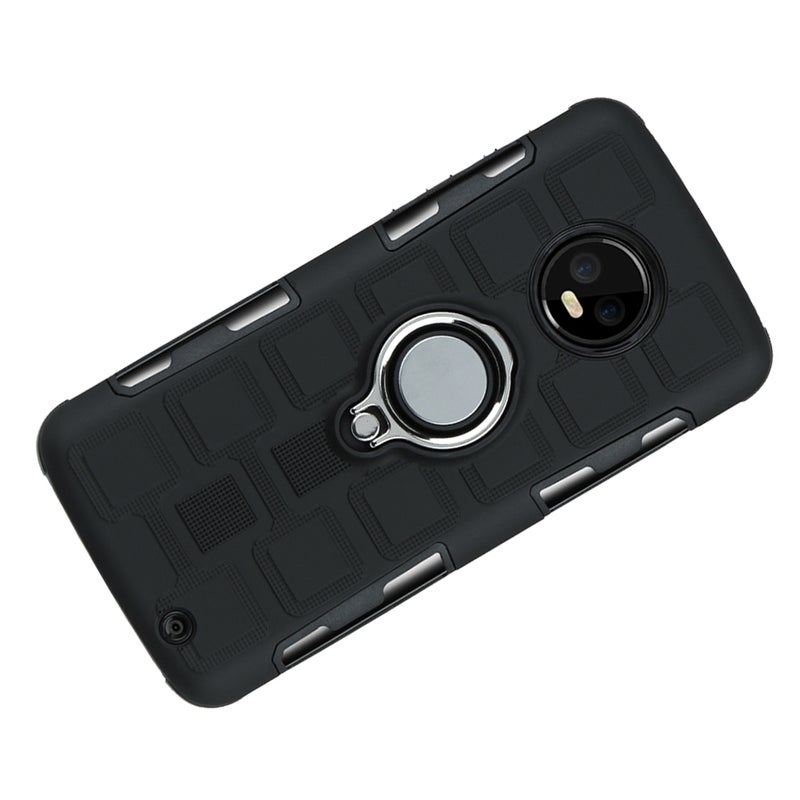 2pcs Hard Phone Case Car Mounting Phone Cover with Finger Holder Shockproof Phone Shell for (Black) - Image 4