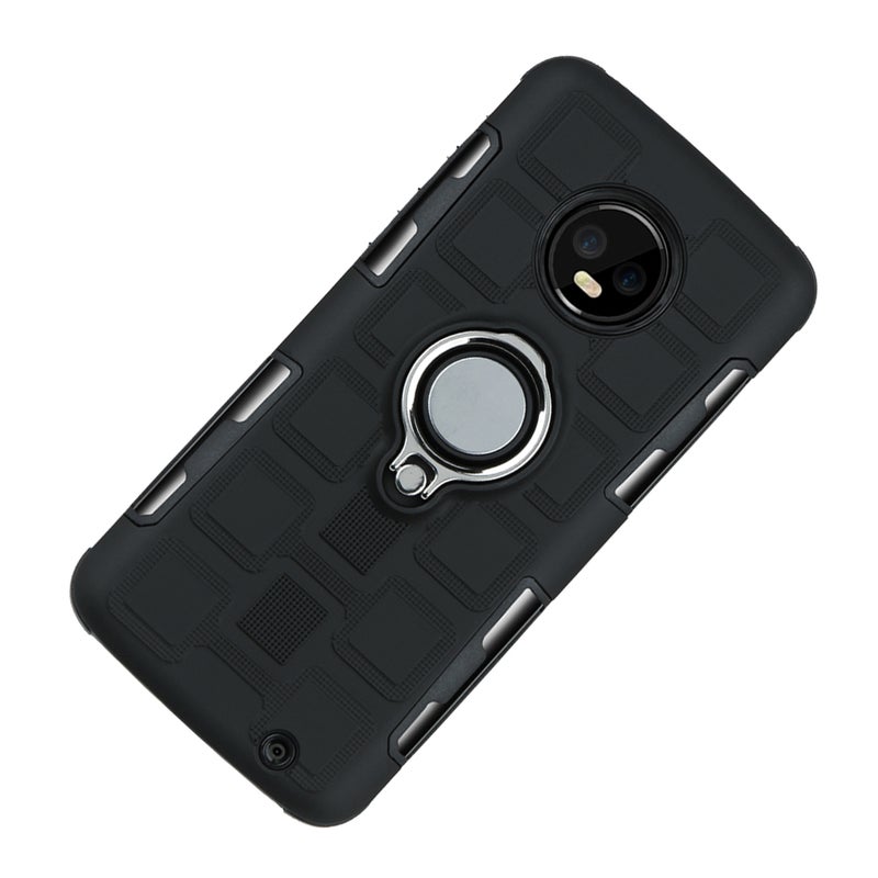 2pcs Hard Phone Case Car Mounting Phone Cover with Finger Holder Shockproof Phone Shell for (Black) - Image 5
